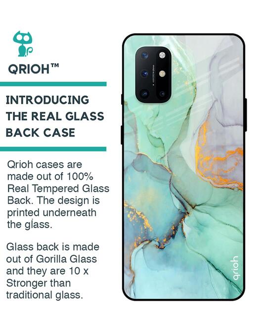 Shop Green Marble Glass Case For Oneplus 8t-Design