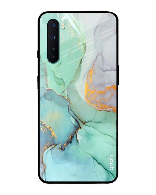 Shop Green Marble Glass Case For Oneplus Nord-Front
