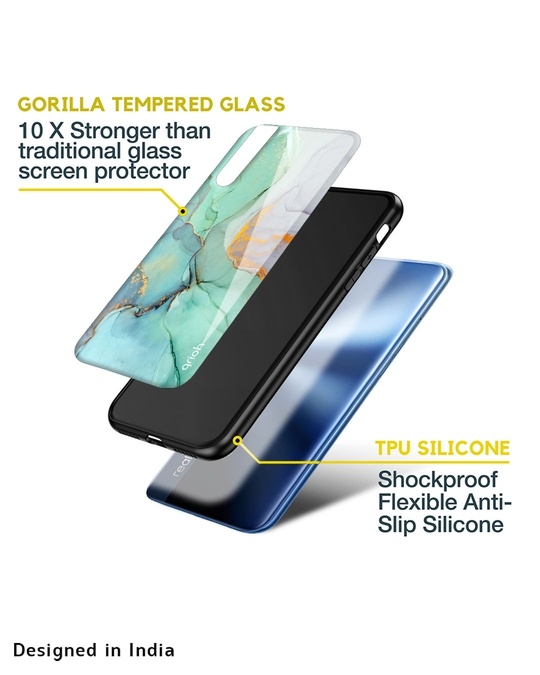 Shop Green Marble Glass Case For Realme C11-Design