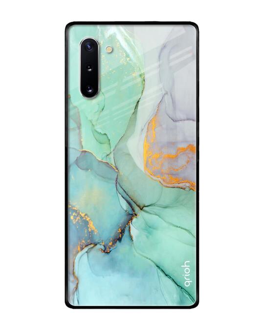 Shop Green Marble Glass Case For Samsung Galaxy Note 10