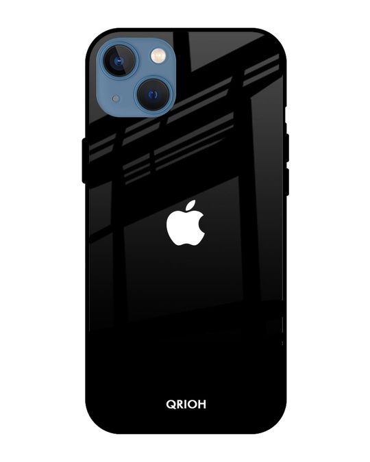Shop Jet Black IPhone 13 Premium Glass Case (Gorilla Glass & Shockproof Anti-Slip Silicone)-Front