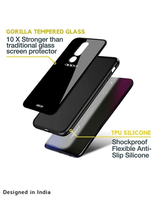Shop Jet Black Glass Case For Oppo Reno 3 Pro-Design