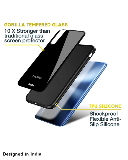 Shop Jet Black Glass Case For Realme C3-Design