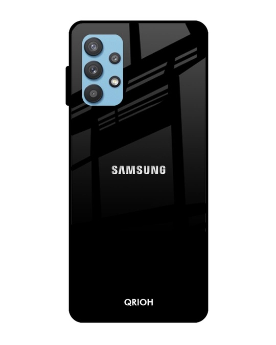 Shop Jet Black Glass Case For Samsung Galaxy A52-Front