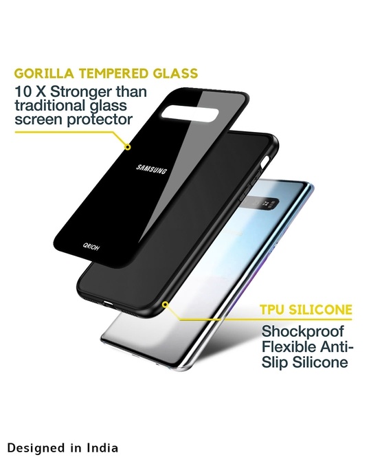 Shop Jet Black Glass Case For Samsung Galaxy A70s-Design