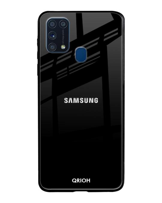 Shop Jet Black Glass Case For Samsung Galaxy M31 Prime-Front