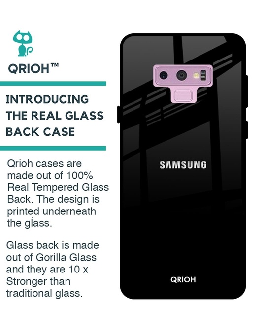 Shop Jet Black Glass Case For Samsung Galaxy Note 9-Back