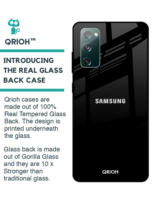 Shop Jet Black Samsung Galaxy S20 Fe Premium Glass Case (Gorilla Glass & Shockproof Anti-Slip Silicone)-Back