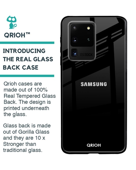 Shop Jet Black Glass Case For Samsung Galaxy S20 Ultra-Back