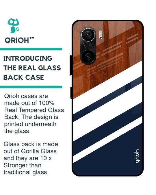 Shop Bold Stripes Glass Case For Mi 11x-Back