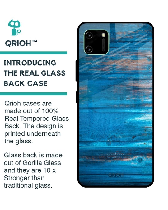 Shop Patina Finish Glass Case For Realme C11-Back
