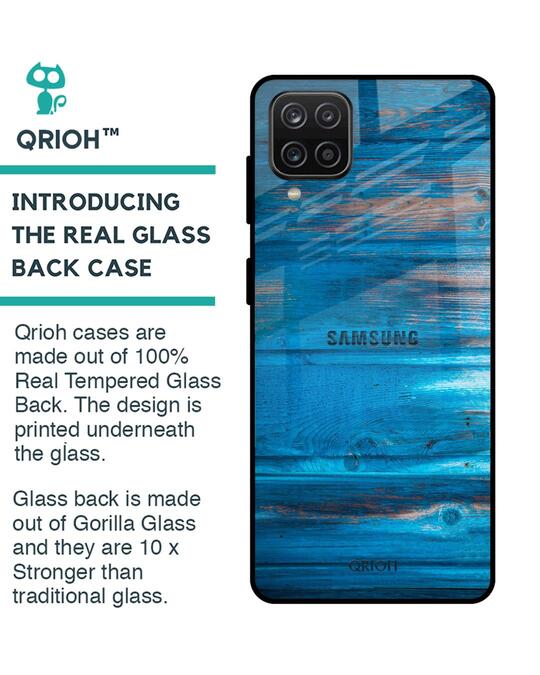 Shop Patina Finish Glass Case For Samsung Galaxy A12-Back