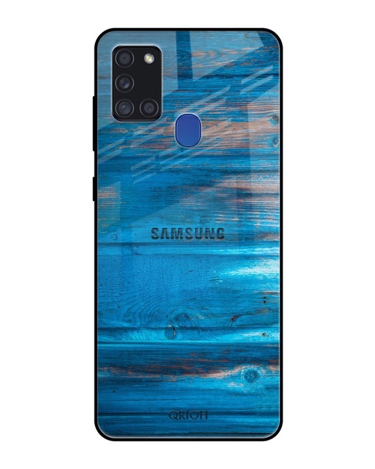 Shop Patina Finish Glass Case For Samsung Galaxy A21s-Front