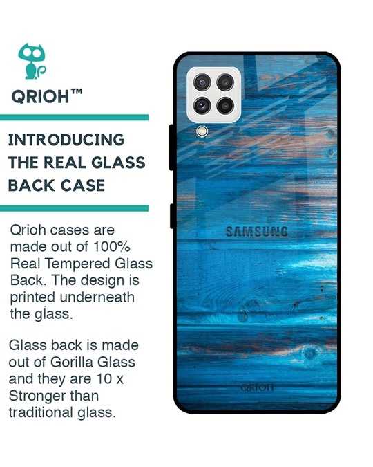 Shop Patina Finish Glass Case For Samsung Galaxy A22-Back