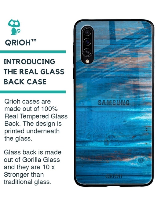 Shop Patina Finish Glass Case For Samsung Galaxy A30s-Back