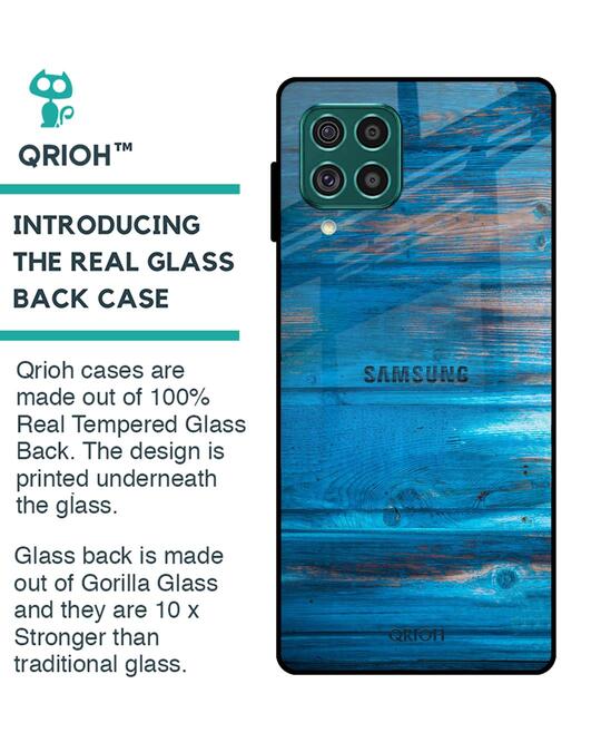 Shop Patina Finish Glass Case For Samsung Galaxy F62-Back