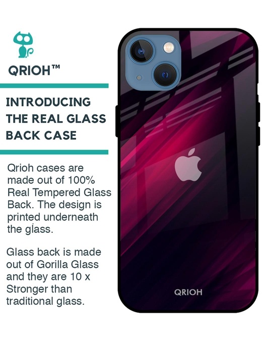 Shop Black-Red Iphone 13 Razor Premium Glass Case (Gorilla Glass & Shockproof Anti-Slip Silicone)-Back