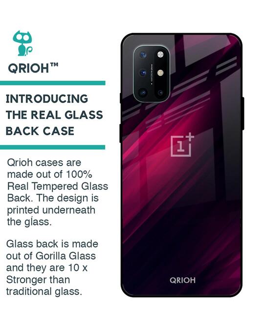Shop Black-Red Oneplus 8T Razor Premium Glass Case (Gorilla Glass & Shockproof Anti-Slip Silicone)-Design