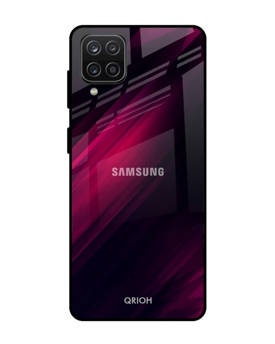 Shop Razor Black Glass Case For Samsung Galaxy A12-Front