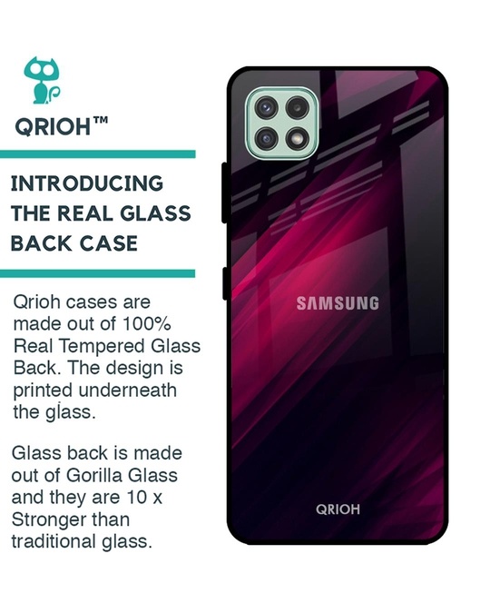 Shop Razor Black Glass Case For Samsung Galaxy A22 5g-Back