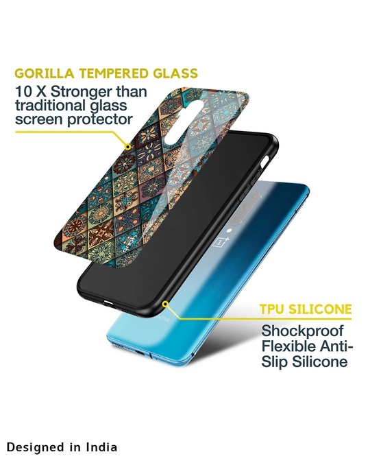 Shop Retro Art Oneplus Nord 2 Premium Glass Case (Gorilla Glass & Shockproof Anti-Slip Silicone)-Design