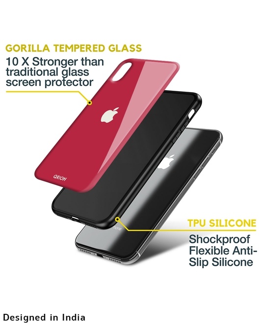Shop Solo Maroon Glass Case For Iphone 13-Design