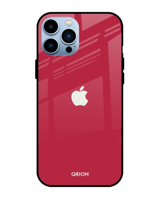 Shop Solo Maroon Glass Case For Iphone 13 Pro-Front