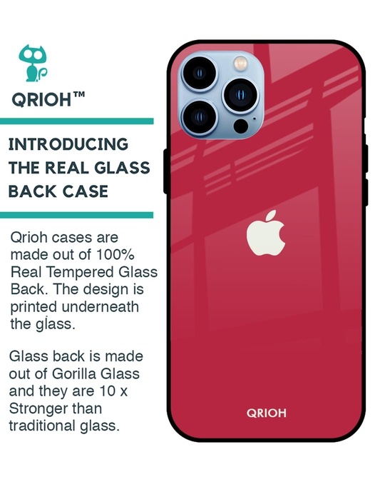 Shop Solo Maroon Glass Case For Iphone 13 Pro-Back