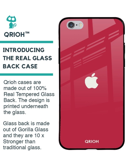 Shop Solo Maroon Glass Case For Iphone 6 Plus-Back