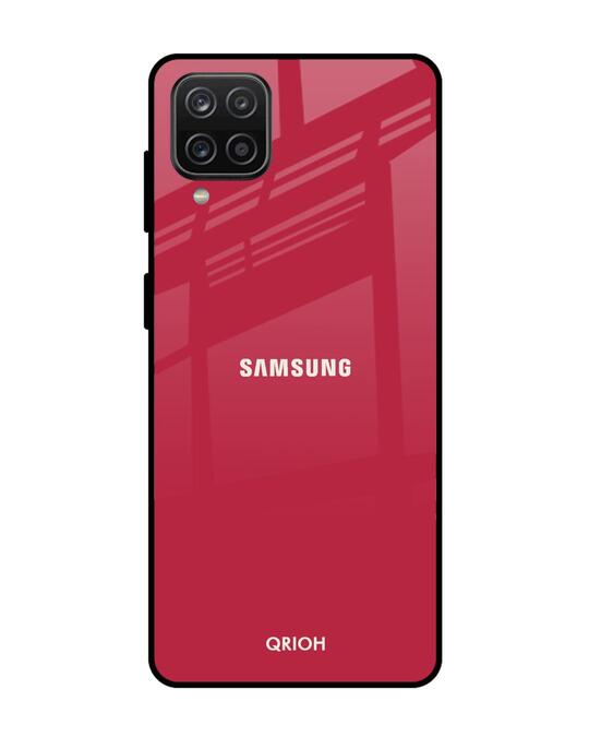 Shop Solo Maroon Glass Case For Samsung Galaxy A12-Front