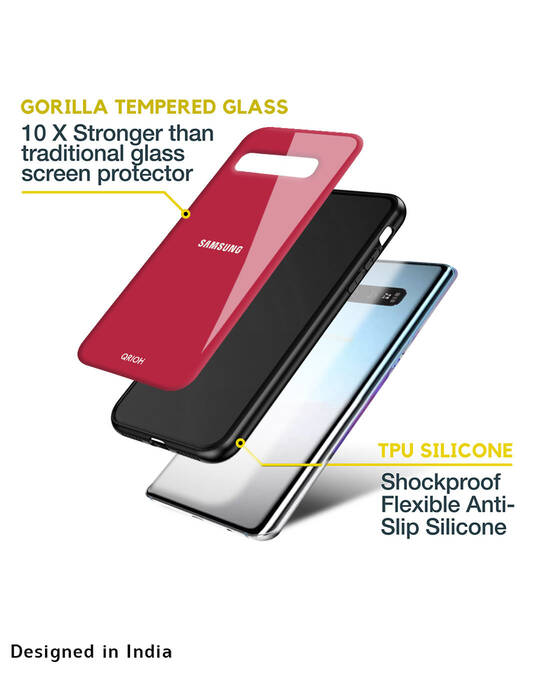 Shop Solo Maroon Glass Case For Samsung Galaxy A12-Design