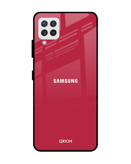 Shop Solo Maroon Glass Case For Samsung Galaxy A22-Front
