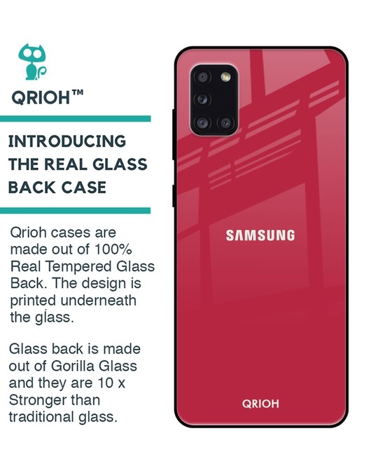 Shop Solo Maroon Glass Case For Samsung Galaxy A31-Back