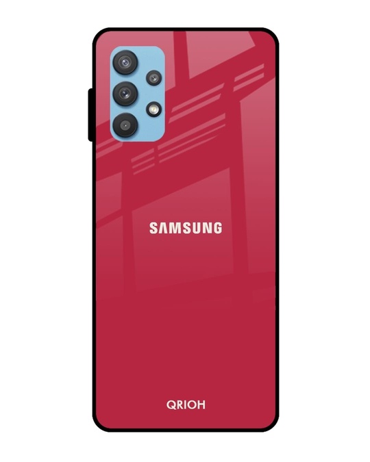 Shop Solo Maroon Glass Case For Samsung Galaxy A32-Front