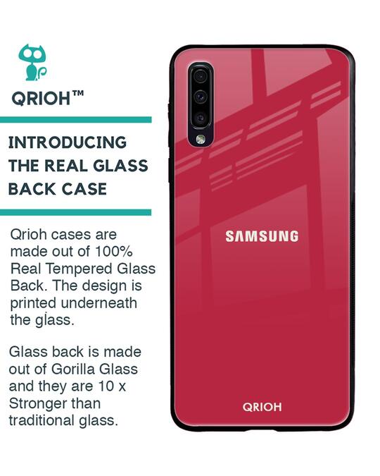 Shop Solo Maroon Glass Case For Samsung Galaxy A50-Back