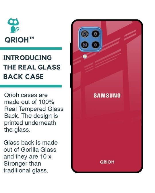 Shop Solo Maroon Glass Case For Samsung Galaxy F22-Back