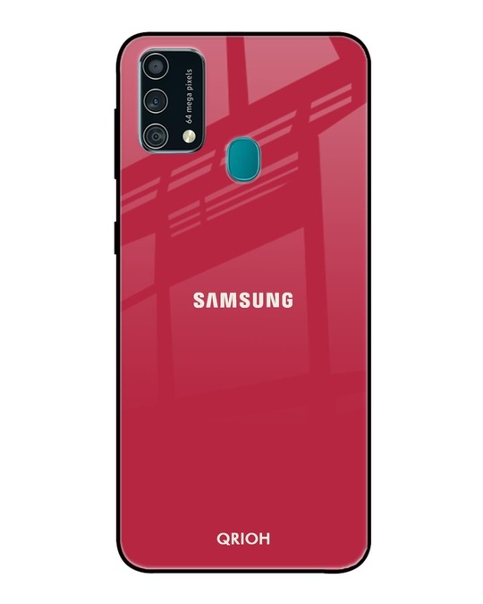 Shop Solo Maroon Glass Case For Samsung Galaxy F41-Front