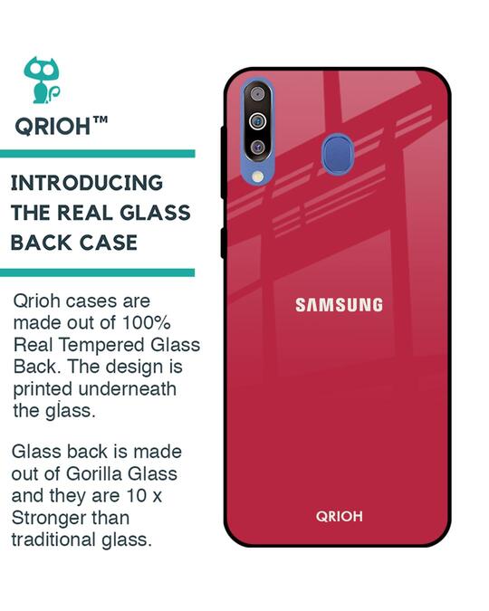 Shop Solo Maroon Glass Case For Samsung Galaxy M40-Back