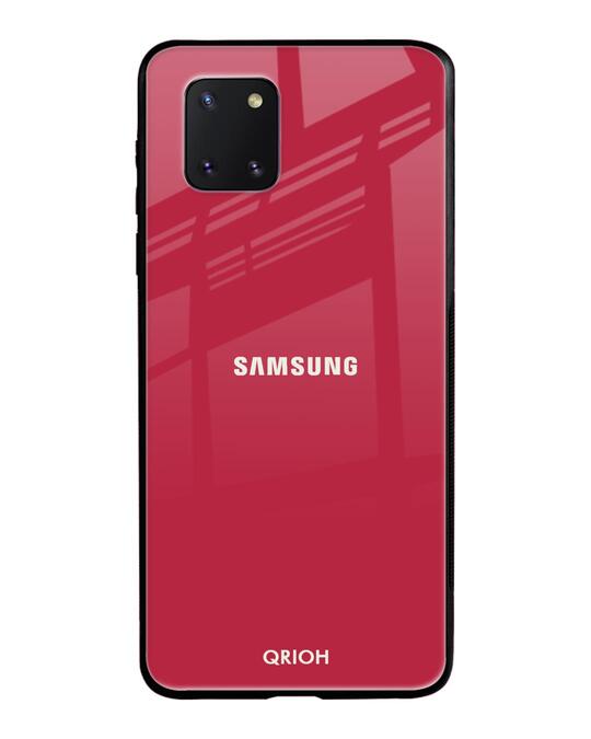 Shop Solo Maroon Glass Case For Samsung Galaxy Note 10 Lite-Front