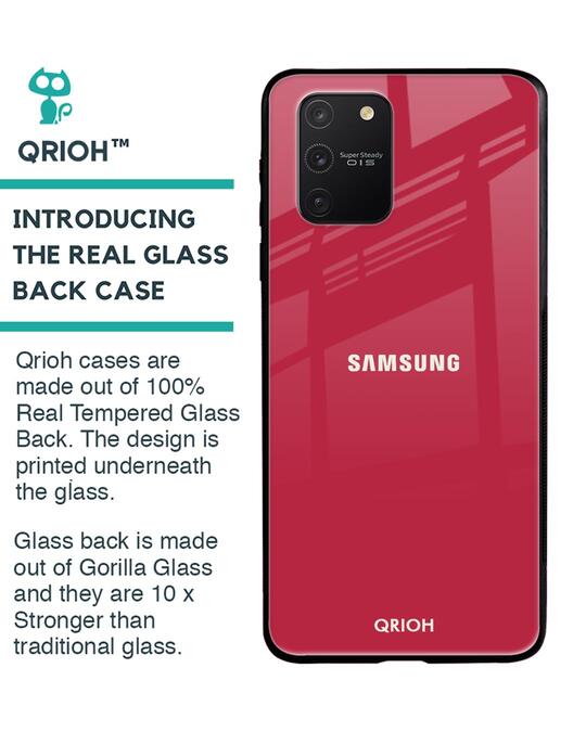 Shop Solo Maroon Glass Case For Samsung Galaxy S10 Lite-Back