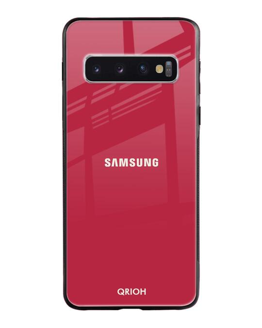 Shop Solo Maroon Glass Case For Samsung Galaxy S10