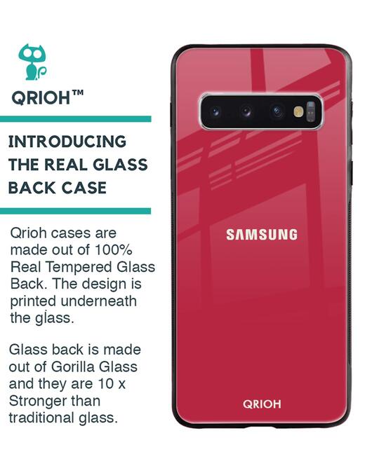 Shop Solo Maroon Glass Case For Samsung Galaxy S10 Plus-Back