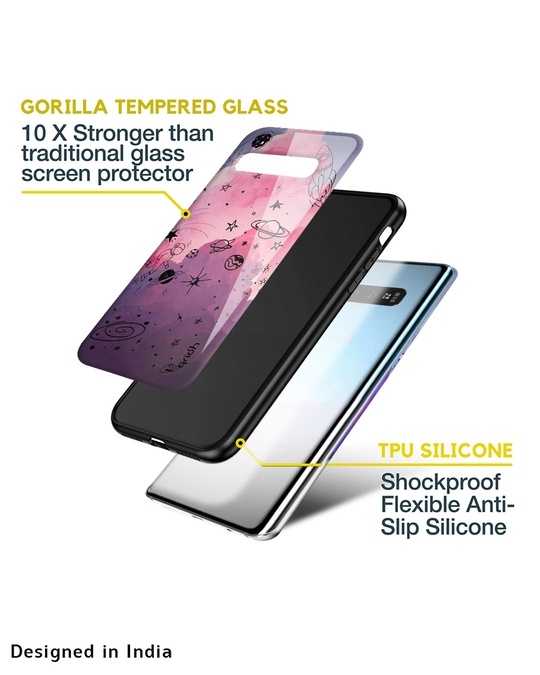 Shop Space Doodles Glass Case For Samsung Galaxy A50s-Design