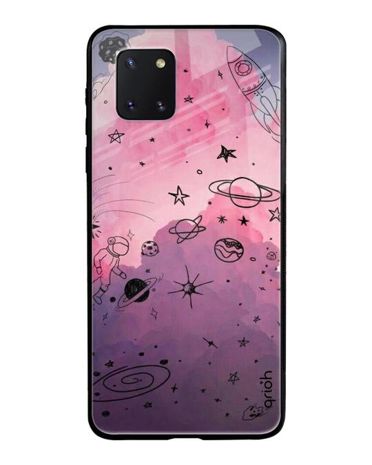 Shop Space Doodles Glass Case For Samsung Galaxy Note 10 Lite-Front
