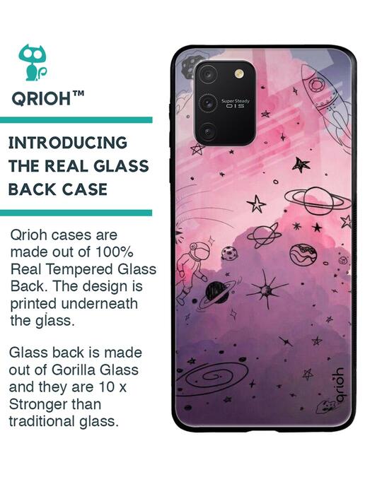 Shop Space Doodles Glass Case For Samsung Galaxy S10 Lite-Back