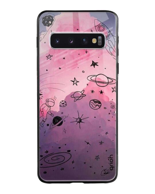 Shop Space Doodles Glass Case For Samsung Galaxy S10-Front