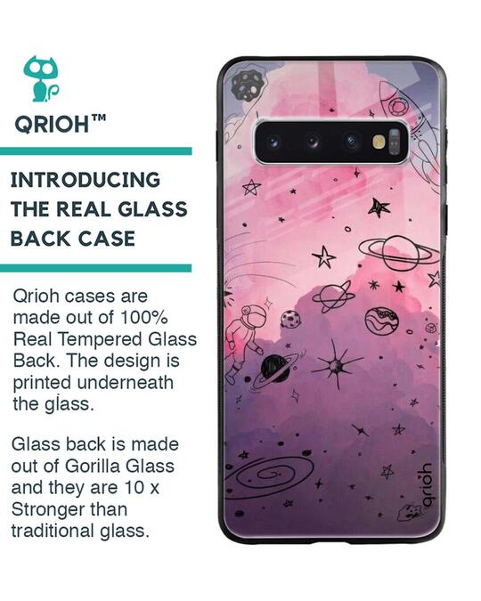 Shop Space Doodles Glass Case For Samsung Galaxy S10-Back