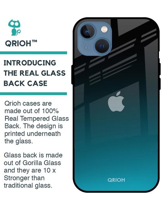 Shop Ultramarine Iphone 13 Premium Glass Case (Gorilla Glass & Shockproof Anti-Slip Silicone)-Back