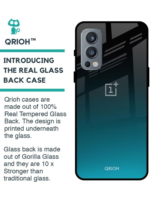 Shop Ultramarine Oneplus Nord 2 Premium Glass Case (Gorilla Glass & Shockproof Anti-Slip Silicone)-Back