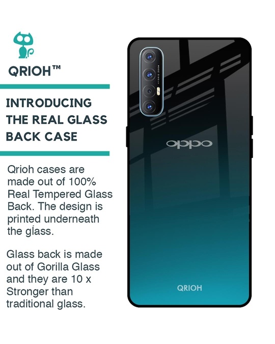 Shop Ultramarine Glass Case For Oppo Reno 3 Pro-Back
